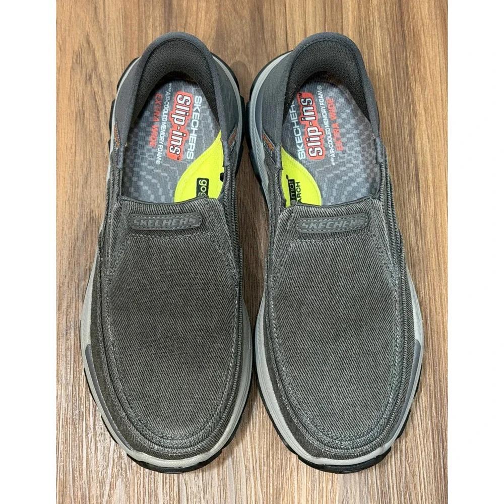 Skechers Hands Free Slip-ins Respected Holmgren Shoes Sz 9.5 Extra Wide Charcoal